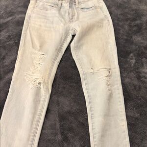 American Eagle Outfitters Gray Ripped Skinny Jeans